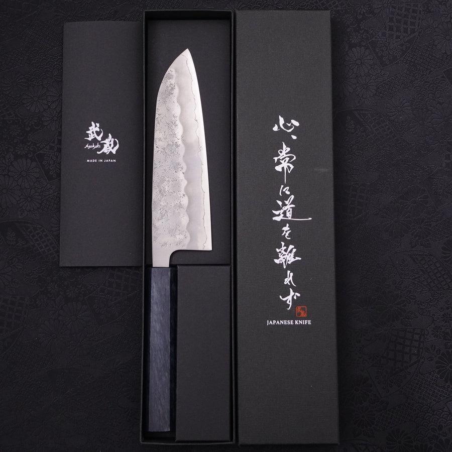 Santoku Silver Steel #3 Nashiji Dunkelblauer Griff 165mm - Image 8