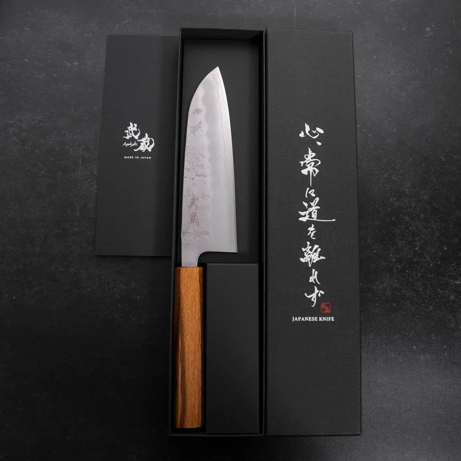 Santoku Silver Steel #3 Nashiji Eichenholz Griff 165mm - Image 8