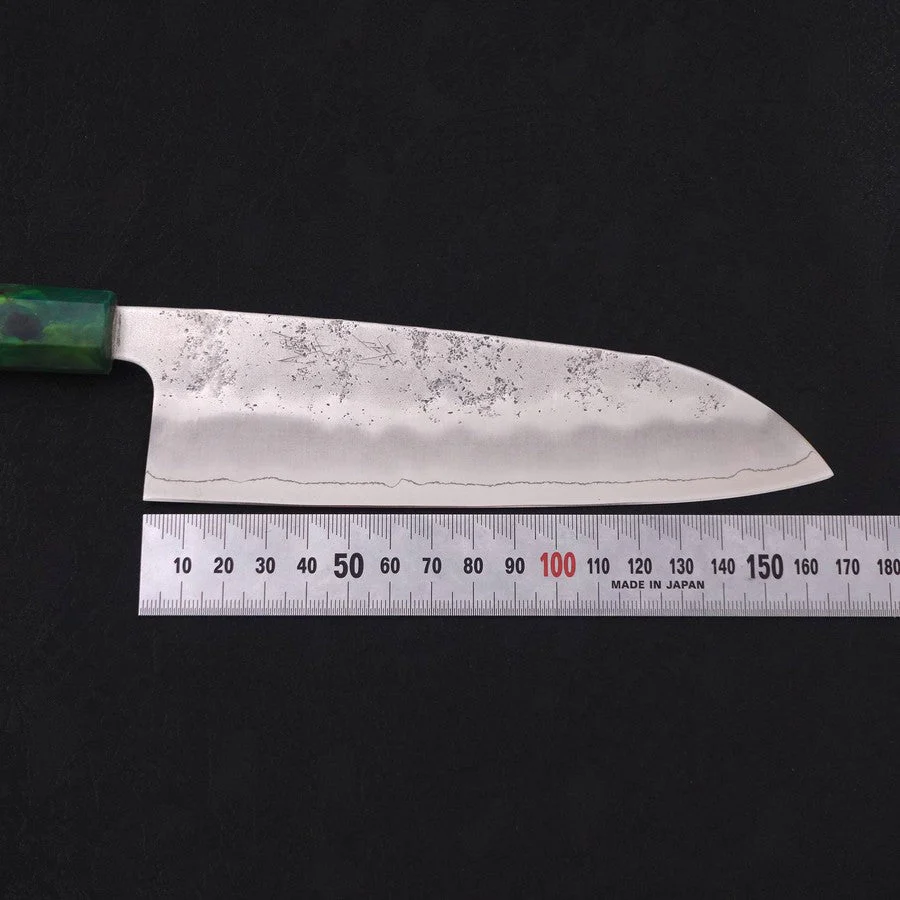 Santoku Silver Steel #3 Nashiji Grüner Ozeanplastik Griff 165mm - Image 7
