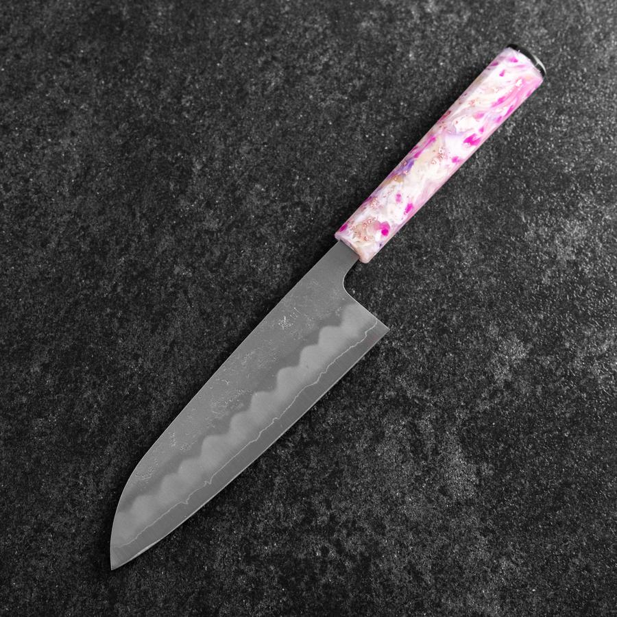 Santoku Silver Steel #3 Nashiji Sakura Ozeanplastik Griff 165mm - Image 2