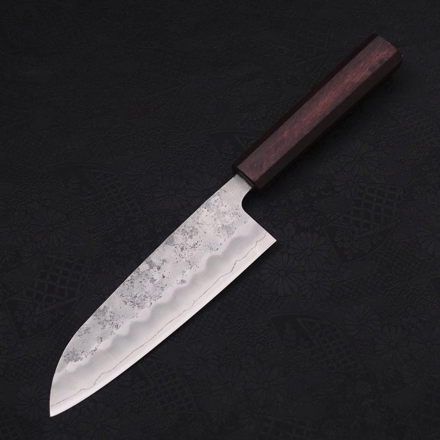 Santoku Silver Steel #3 Nashiji Lila Urushi Griff 165mm - Image 2