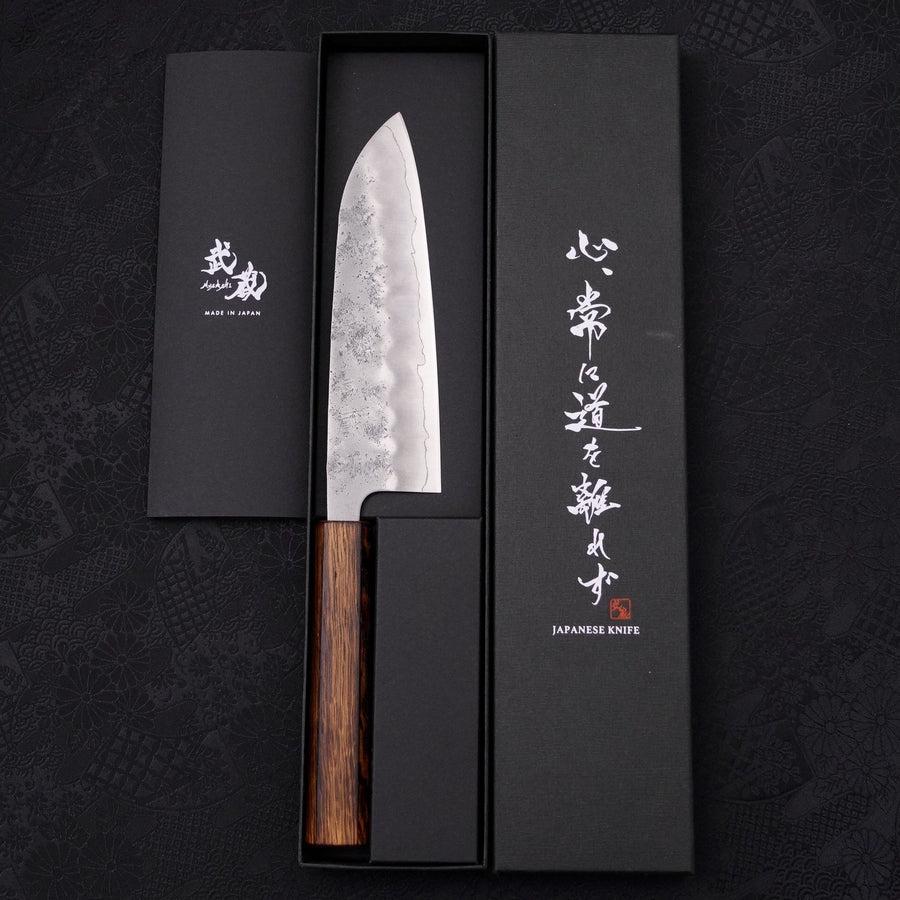 Santoku Silver Steel #3 Nashiji Sumi Urushi Griff 165mm - Image 8
