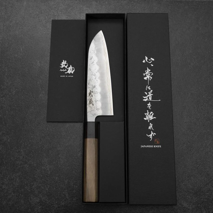 Santoku Silver Steel #3 Nashiji Walnussholz Griff 165mm - Image 8
