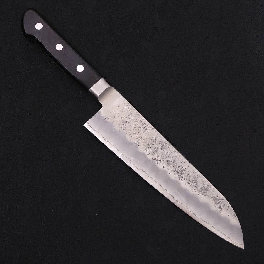 Santoku Silver Steel #3 Nashiji Westlicher Griff In Schwarz 180mm