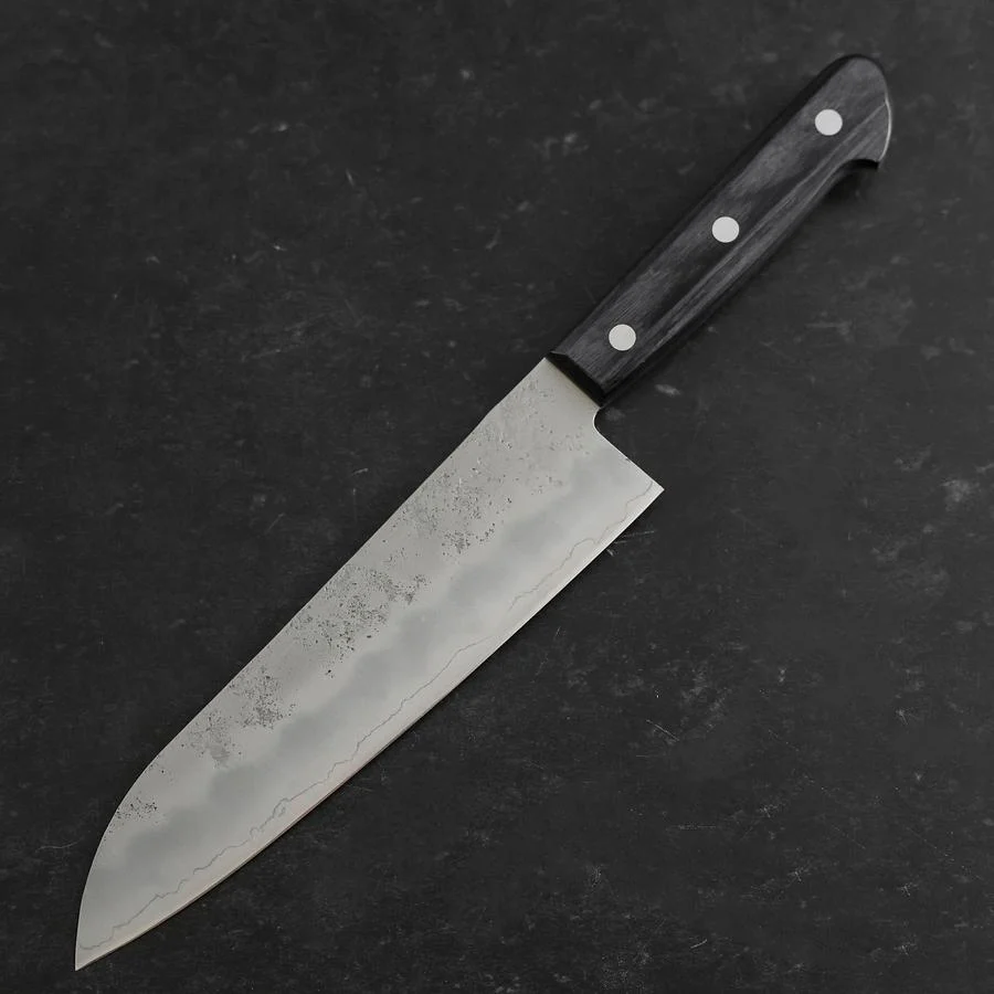 Santoku Silver Steel #3 Nashiji Lila Westlicher Griff 180mm (Tsuba-Nashi) - Image 2