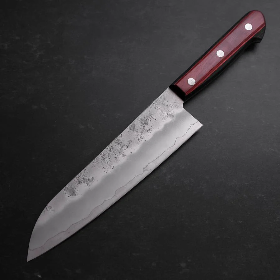 Santoku Silver Steel #3 Nashiji Roter Westlicher Griff 165mm - Image 2