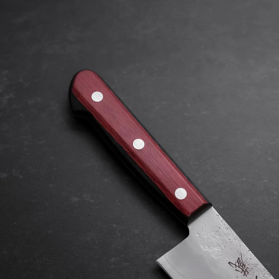 Santoku Silver Steel #3 Nashiji Roter Westlicher Griff 165mm - Image 6