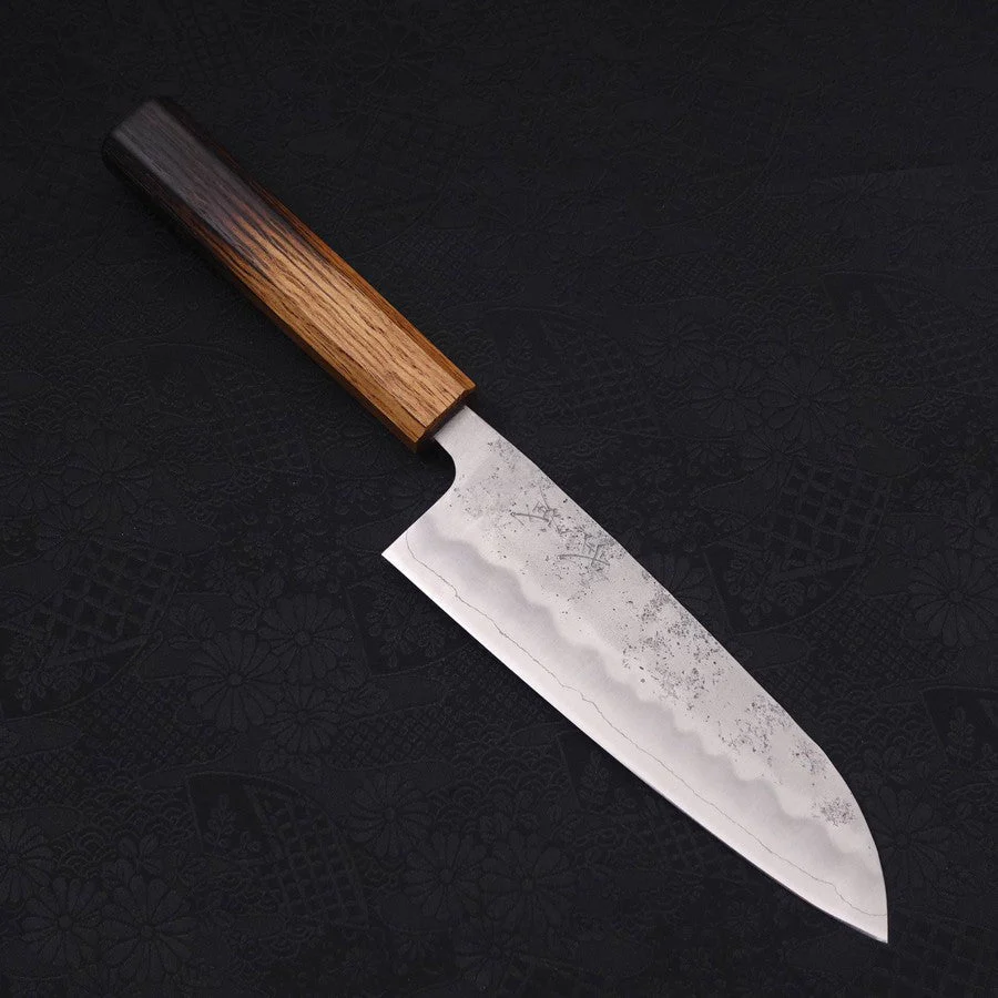 Santoku Silver Steel #3 Nashiji Yaki Urushi Griff 165mm