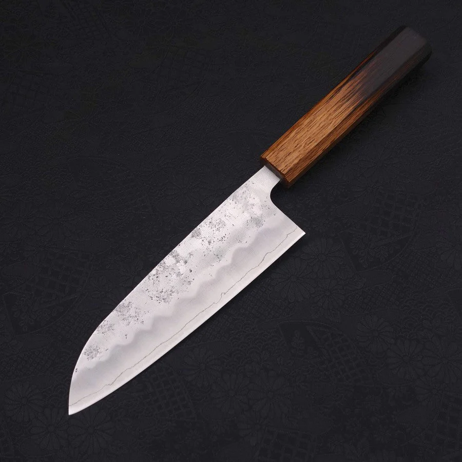 Santoku Silver Steel #3 Nashiji Yaki Urushi Griff 165mm - Image 2