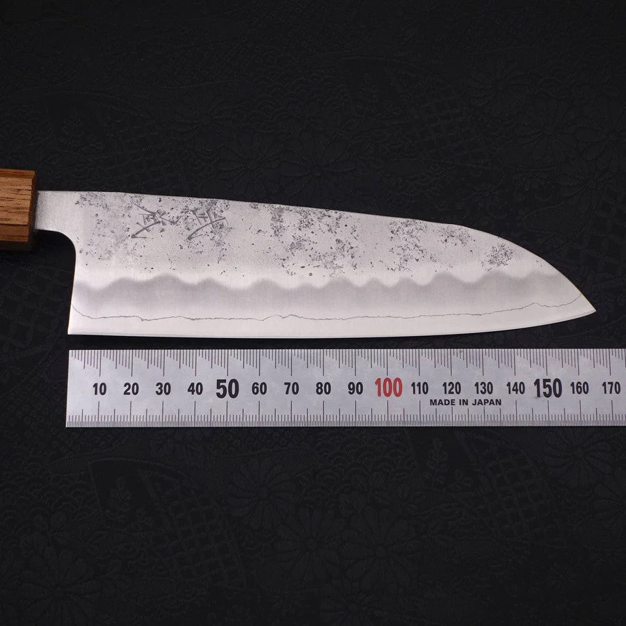 Santoku Silver Steel #3 Nashiji Yaki Urushi Griff 165mm - Image 7