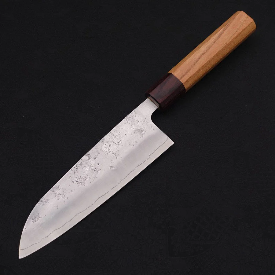 Santoku Silver Steel #3 Nashiji Japanische Zelkove Griff 165mm - Image 2