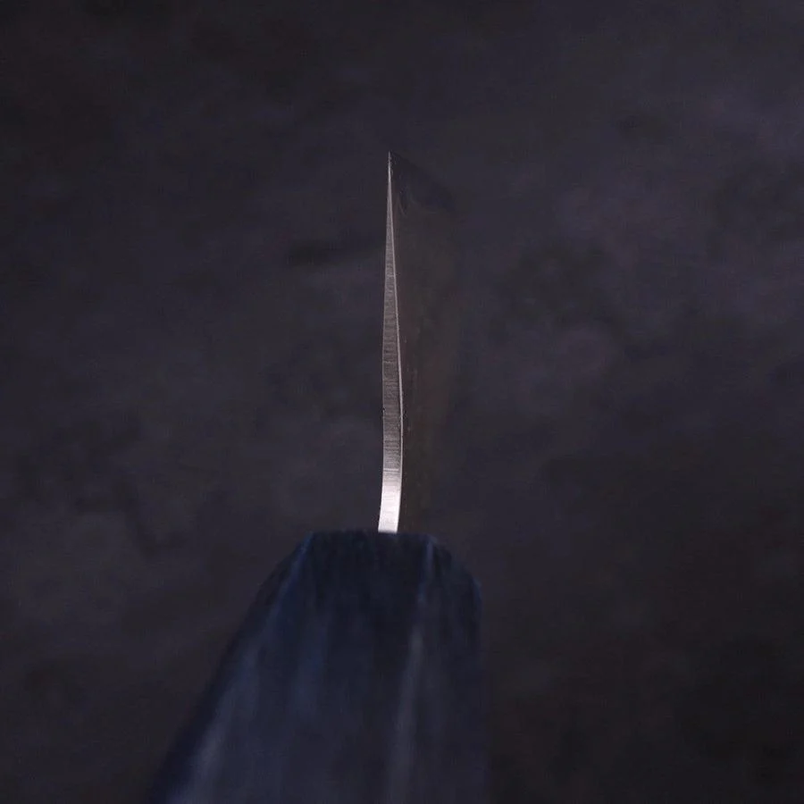 Santoku Silver Steel #3 Nashiji Dunkelblauer Griff 165mm - Image 4
