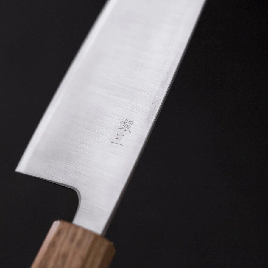 Santoku Silver Steel #3 Poliert Büffelhorn und Magnolienholz Griff 165mm - Image 3