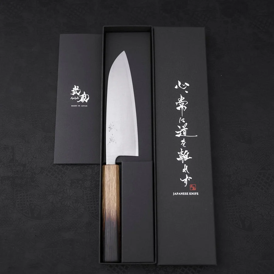 Santoku Silver Steel #3 Poliert Büffelhorn und Magnolienholz Griff 165mm - Image 8
