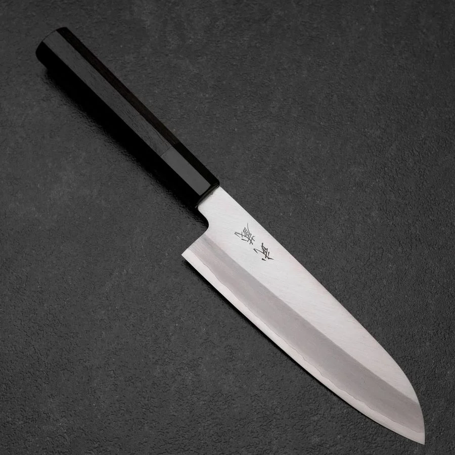 Santoku Silver Steel #3 Poliert Büffelhorn und Ebenholz Griff 165mm