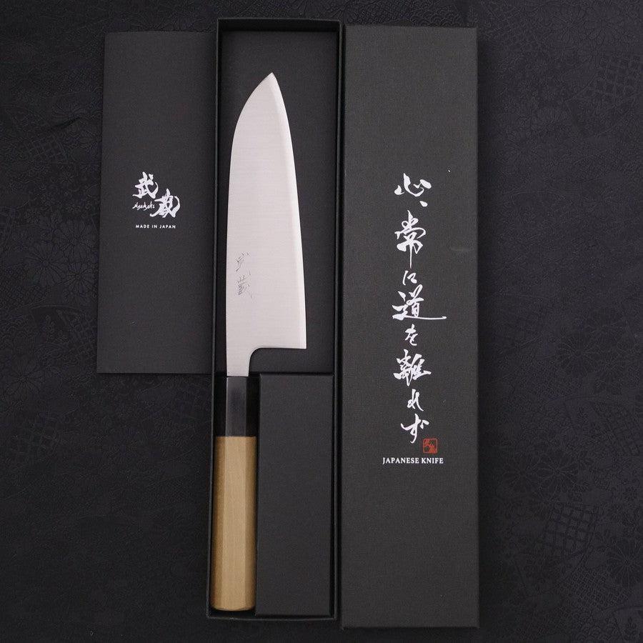 Santoku Silver Steel #3 Poliert Büffelhorn und Magnolienholz Griff 165mm - Image 8