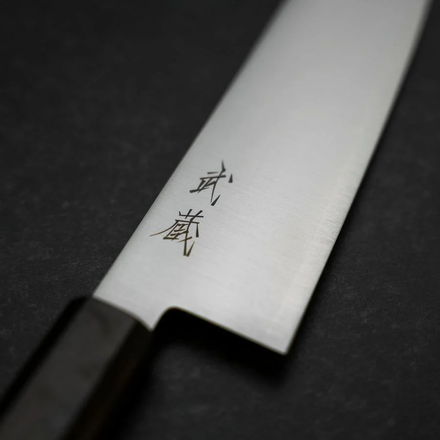 Santoku Silver Steel #3 Poliert Ebenholz Griff 180mm - Image 3