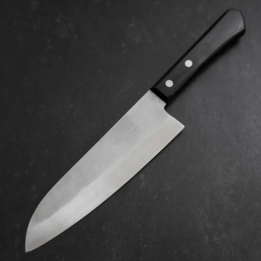 Santoku Silver Steel #3 Nashiji Schwarzer Westlicher Griff 165mm - Image 2