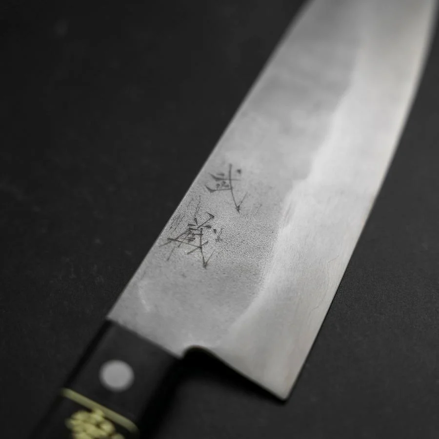 Santoku Silver Steel #3 Nashiji Schwarzer Westlicher Griff 165mm - Image 3