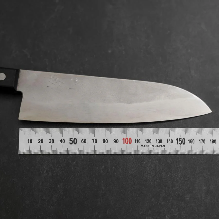Santoku Silver Steel #3 Nashiji Schwarzer Westlicher Griff 165mm - Image 7