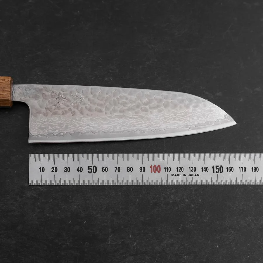 Santoku Silver Steel #3 Tsuchime Damast Eichenholz Griff 165mm - Image 7