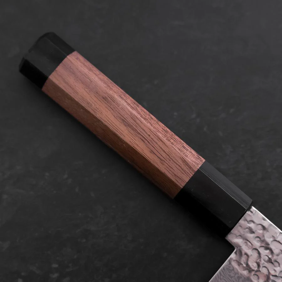 Santoku Silver Steel #3 Tsuchime Damast Walnussholz Griff 170mm - Image 6