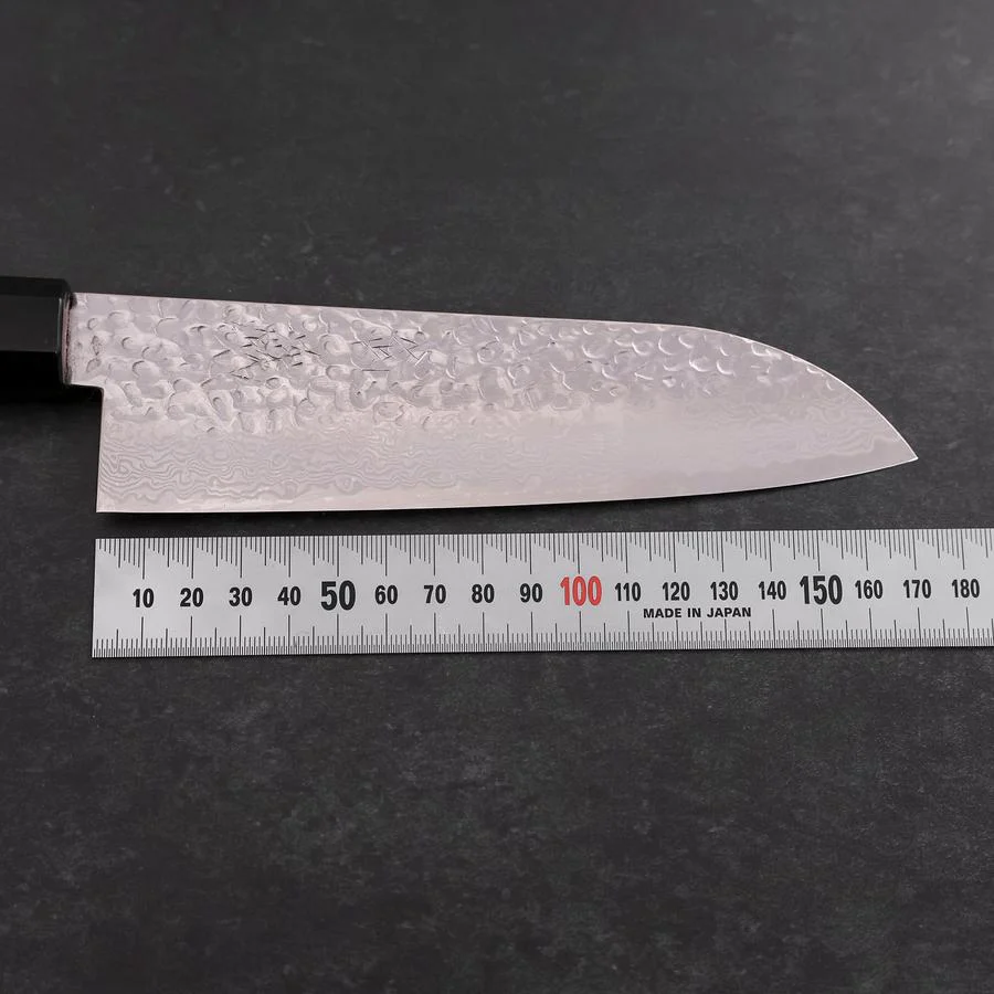 Santoku Silver Steel #3 Tsuchime Damast Walnussholz Griff 170mm - Image 7