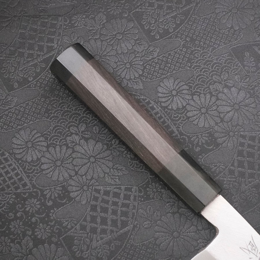Santoku (Einseitig Geschliffen) White Steel #2 Kasumi Büffelhorn und Ebenholz Griff 180mm - Image 6