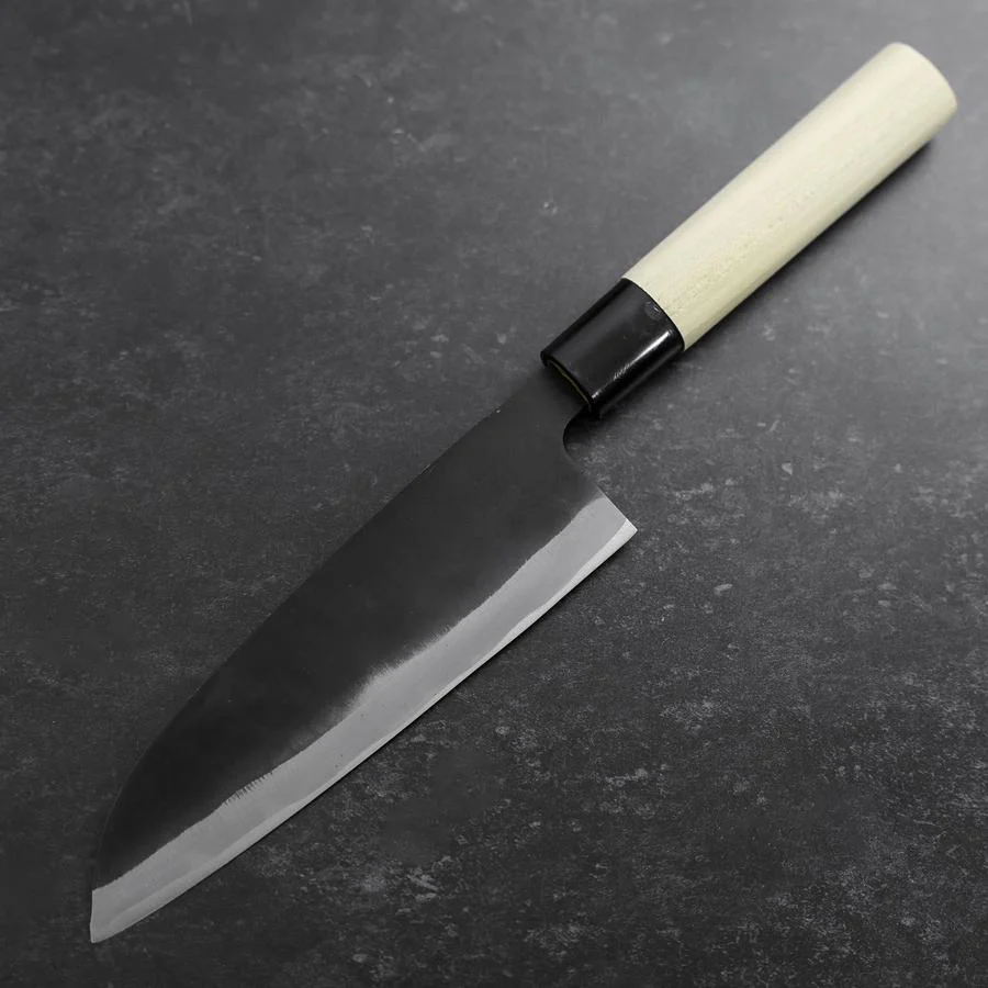 Santoku SK-Stahl Kurouchi Magnolienholz Griff 165mm - Image 2