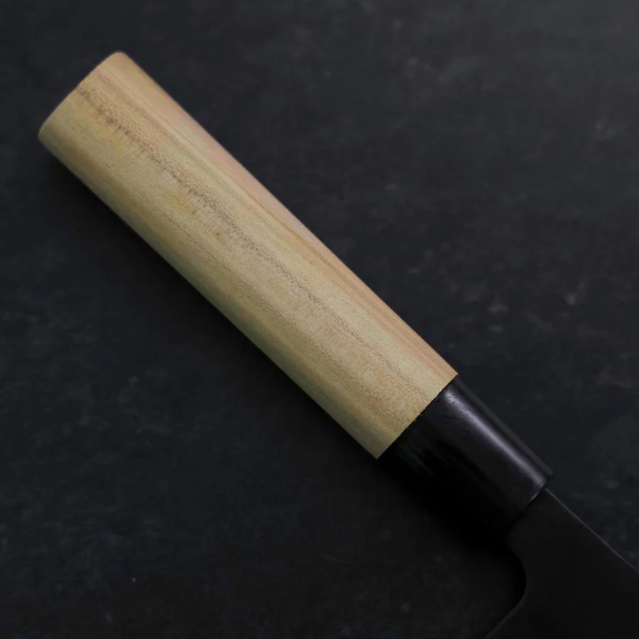 Santoku SK-Stahl Kurouchi Magnolienholz Griff 165mm - Image 6