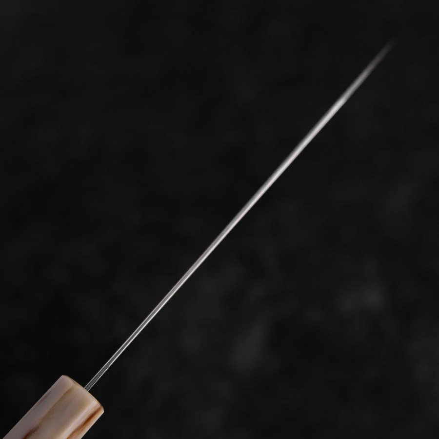 Santoku SLD Kagami Dunkelrosa-Rosa Büffelhorn und Ahornholz Griff 170mm - Image 5