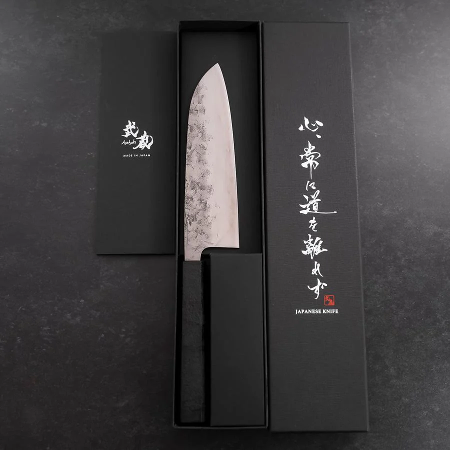 Santoku SLD Nashiji Washi Schwarzer Ishime Urushi Griff 165mm - Image 8