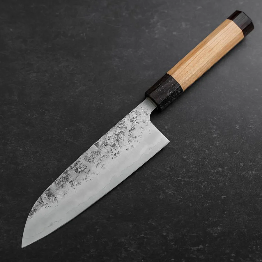 Santoku SLD Nashiji Washi Doppel-Kappe Kirschholz Griff 165mm - Image 2