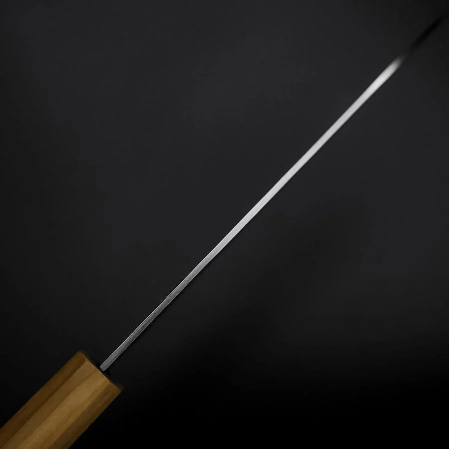 Santoku SLD Nickel Tsuchime Kolorierter Damast Olivenholz Griff 170mm Limited Edition - Image 5