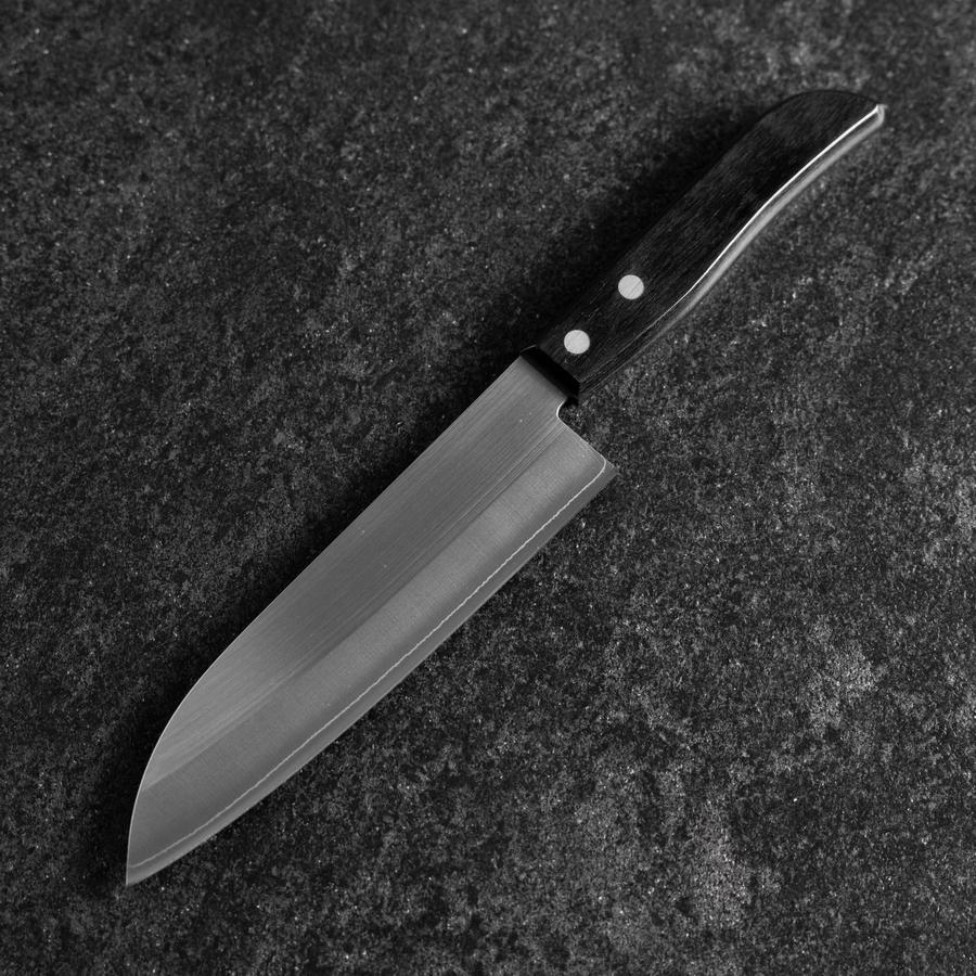 Santoku SLD Poliert Schwarzer Westlicher Griff 165mm (Tsuba Nashi) - Image 2