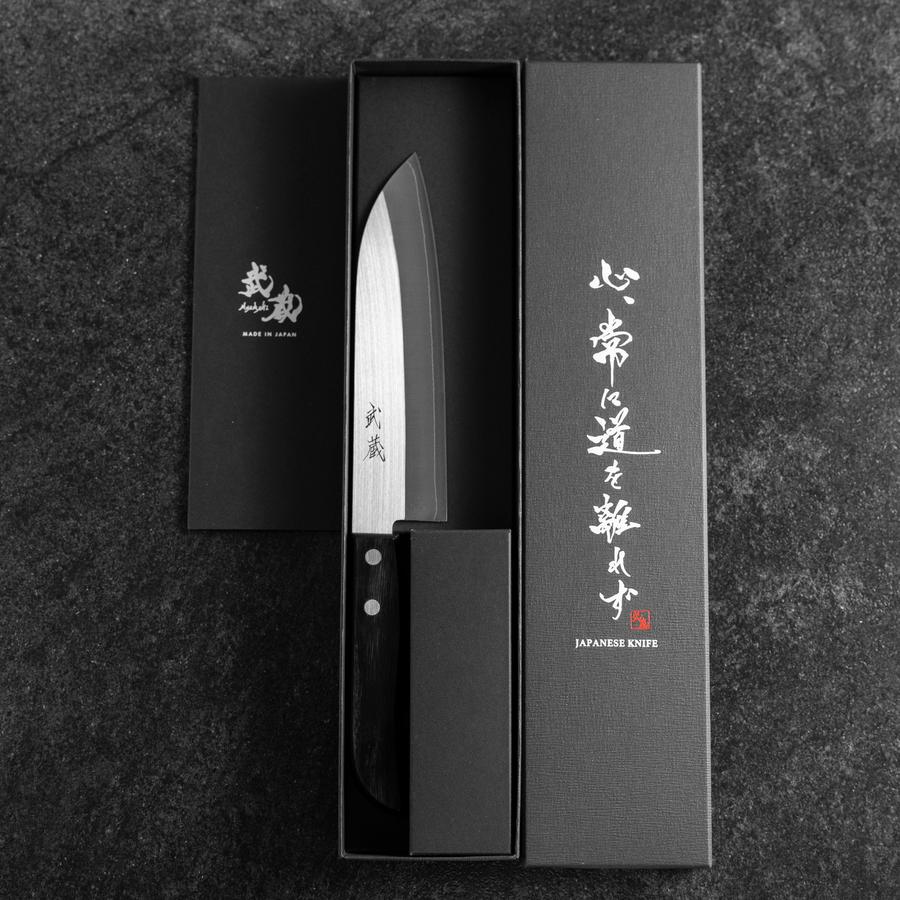 Santoku SLD Poliert Schwarzer Westlicher Griff 165mm (Tsuba Nashi) - Image 8