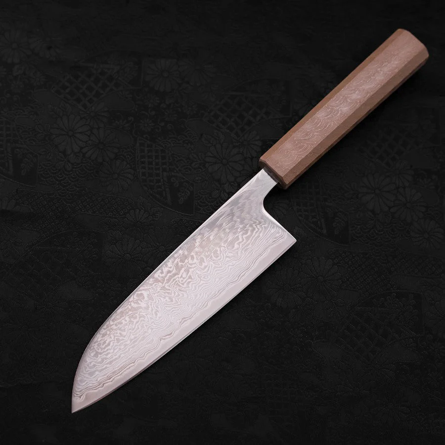 Santoku SLD Wellen Nickel Damast Weißer Urushi Griff 165mm - Image 2