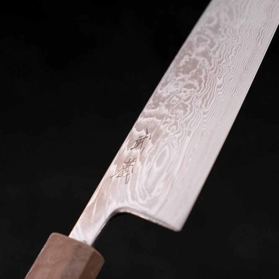 Santoku SLD Wellen Nickel Damast Weißer Urushi Griff 165mm - Image 3