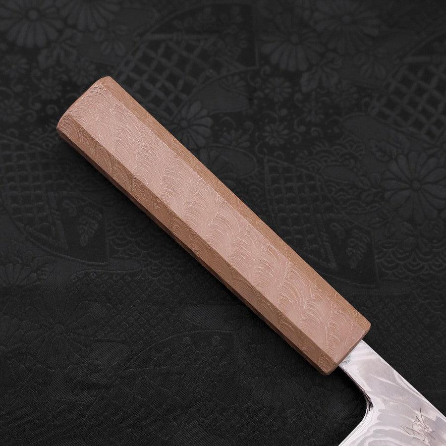 Santoku SLD Wellen Nickel Damast Weißer Urushi Griff 165mm - Image 6