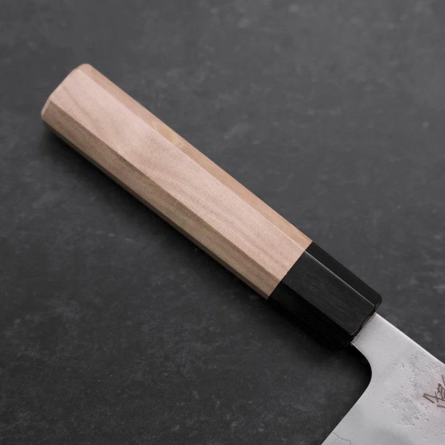 Santoku Silver Steel #3 Nashiji Büffelhorn und Magnolienholz Griff 165mm - Image 6