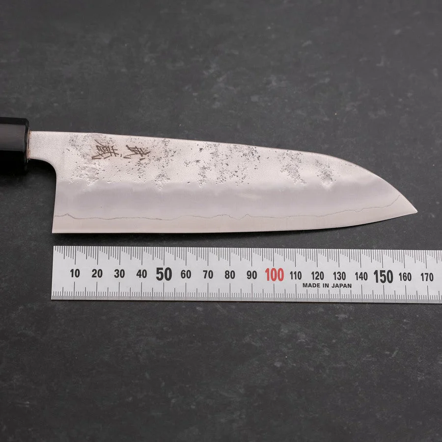 Santoku Silver Steel #3 Nashiji Büffelhorn und Magnolienholz Griff 165mm - Image 7