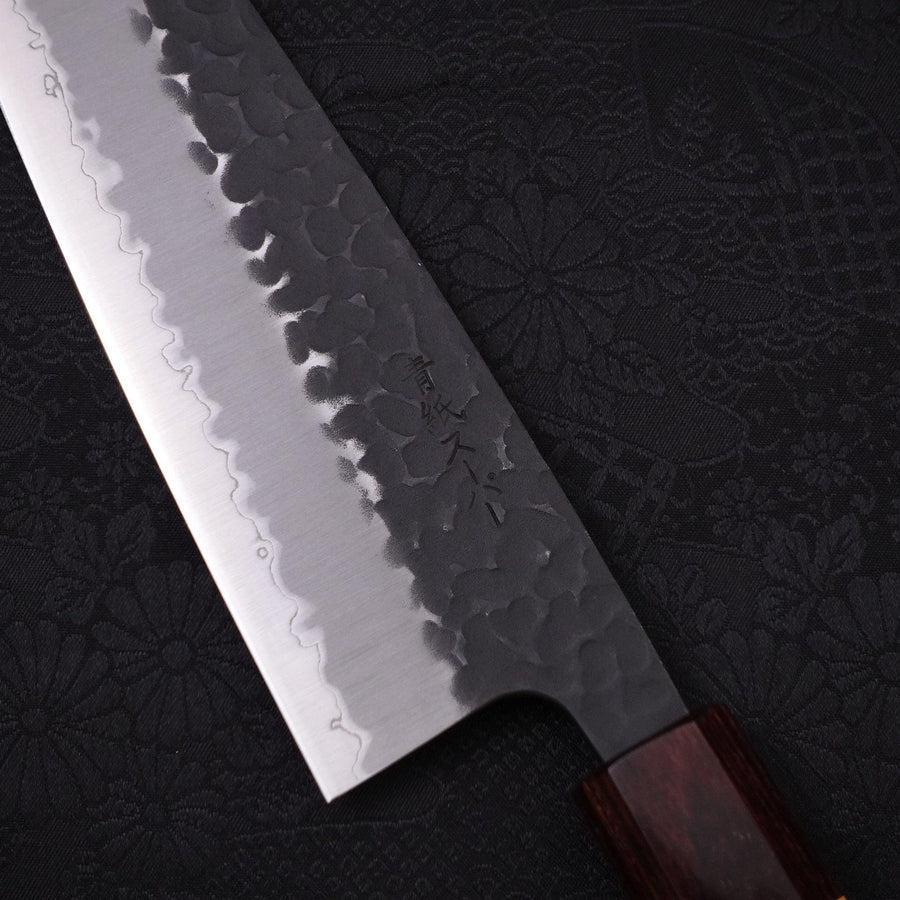 Santoku Aogami-Super Edelstahlummantelung Kurouchi Tsuchime Japanische Zelkove Griff 165mm - Image 3
