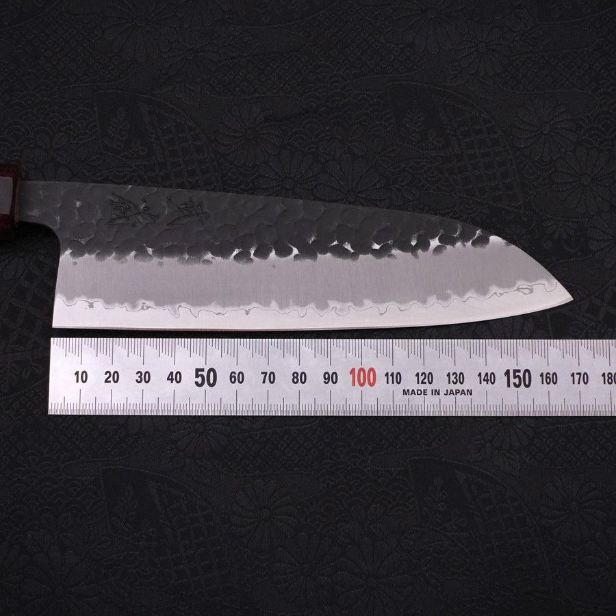 Santoku Aogami-Super Edelstahlummantelung Kurouchi Tsuchime Japanische Zelkove Griff 165mm - Image 7