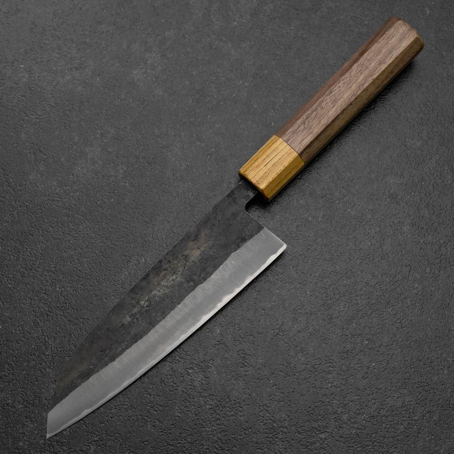 Santoku Edelstahlummantelung Blue Steel #2 Kurouchi Walnussholz-Zelkove Griff 165mm - Image 2