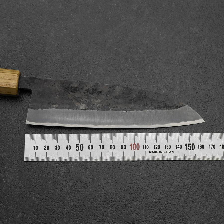 Santoku Edelstahlummantelung Blue Steel #2 Kurouchi Walnussholz-Zelkove Griff 165mm - Image 7