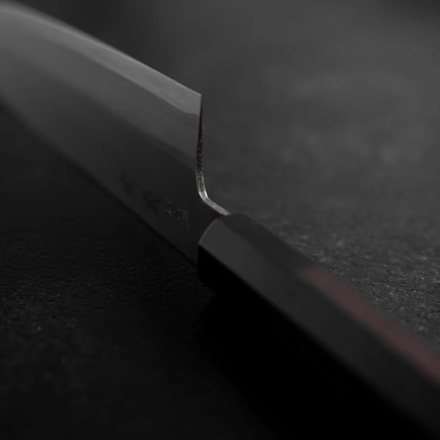 Santoku Edelstahlummantelung Blue Super Poliert Büffelhorn und Ebenholz Griff 180mm - Image 4