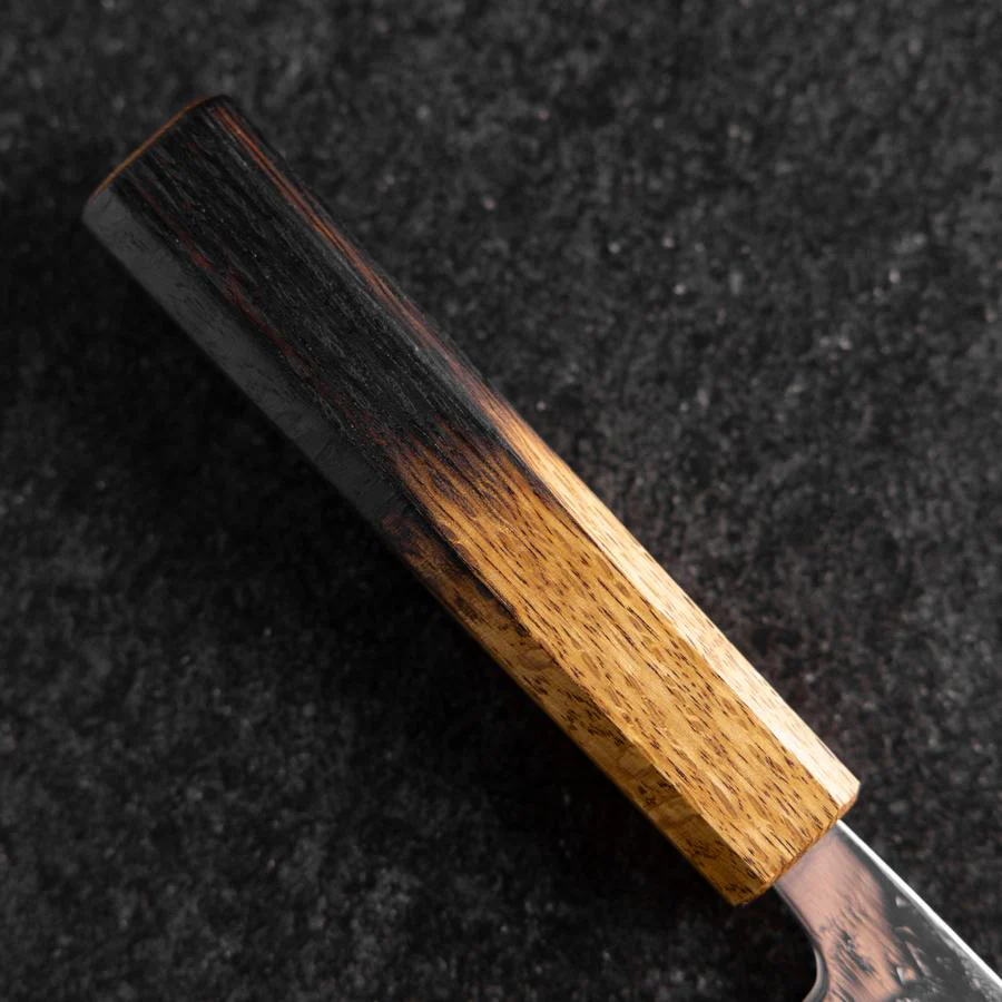Santoku Schwedenstahl Kagami Nashiji Washi Damast Yaki Urushi Griff 165mm - Image 6
