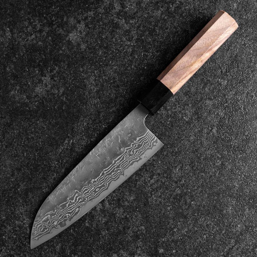 Santoku Schwedenstahl Nashiji Washi Damast Walnussholz Griff 165mm - Image 2