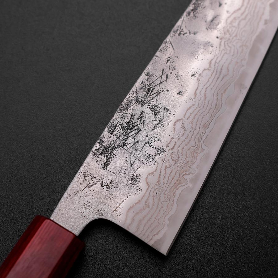 Santoku Schwedenstahl Nashiji Washi Damast Walnussholz Griff 165mm - Image 3