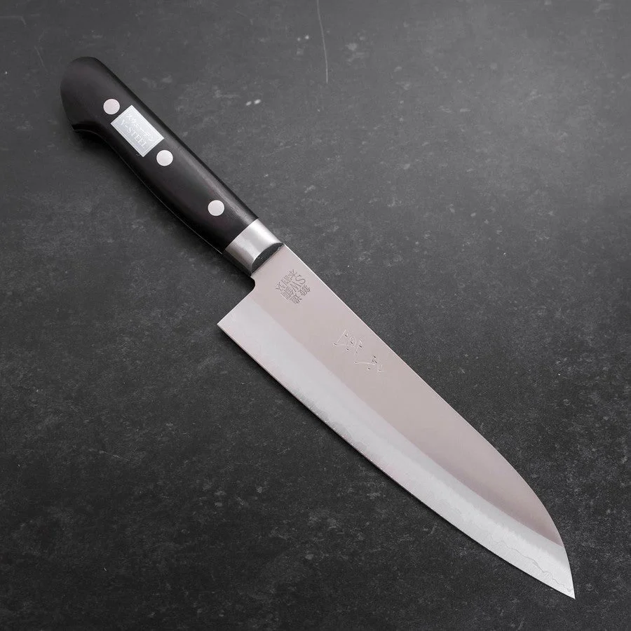 Santoku Schweden-Stahl Poliert Schwarzer Westlicher Griff 180mm
